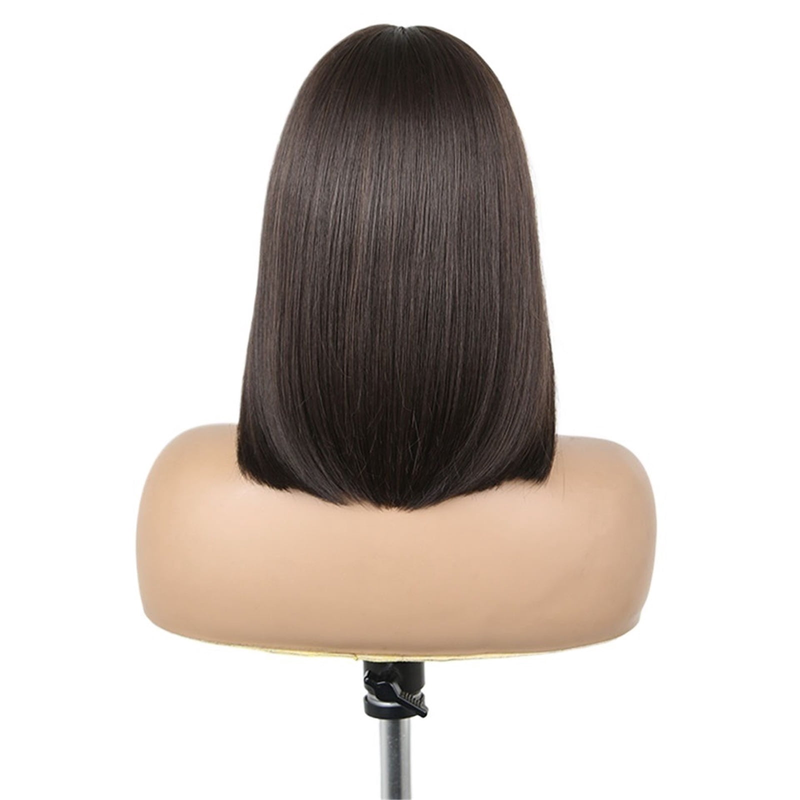 12 Inch Short Bob Synthetic Lace Wigs  with Bangs Pre Plucked Brown Blonde Wig