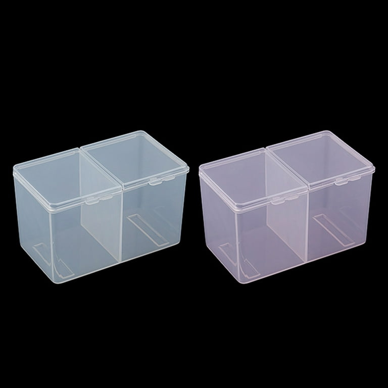 YUNx Storage Box Double Grids Visible Buckle Convenient Creative Storing  Cotton Swab Wear-resistant Transparent Design Nail Charm Organizer Nail  Tools