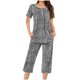 thumbnail image 1 of Sexy Pijama Conjunto para las Mujeres Cuello Redondo Blusa de Manga Corta Y Pantalones, Traje de Moda Casual para el Hogar Y Diario, 1 of 4