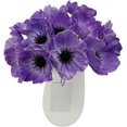 thumbnail image 5 of Zukuco 16 Stems Artificial Poppies Real Touch PU Fake Latex Flowers for Wedding Holiday Bridal Bouquet Home Party Decor (Purple), 5 of 5