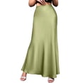 thumbnail image 3 of Women Fall Skirts Business Casual Clothes High Waisted Cocktail Party Wedding Guest Mermaid Maxi Skirt Green L, 3 of 9