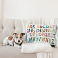 thumbnail image 4 of Ambesonne Alphabet Throw Pillow Cover 2 Pack, Basic Colorful Letters, 20", White Multicolor, 4 of 7