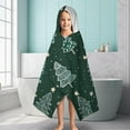 thumbnail image 6 of Dark Green Christmas Tree Pattern Hooded Bath Towel，60"x35" for Ages 3 To 12 Kids, Quick Dry Lightweight Soft Microfiber Hood Beach Towel Cover Up for Kids, 6 of 7
