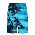 thumbnail image 6 of KIHOUT Men's Hawaiian Palm Print 2-in-1 Swim Trunks - 95% Polyester 5% Spandex, Drawstring Elastic Waist, Lined with Pockets for Beach, Pool and Summer Casual Wear, 6 of 6