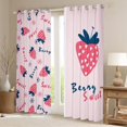 thumbnail image 2 of Castle Fairy Girls Sweet Strawberry Black Out Curtains,Cartoon Fruit Curtains Pack of 2 (42x63 Each),Flower Love Heart Bedroom Curtains,Lightweight Room Decor, 2 of 6