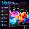 thumbnail image 3 of Deco Gear 49" Curved Gaming Monitor, 5120x1440 144Hz OLED Monitor, 32:9 Ultrawide, QD-OLED 0.03ms HDR400, HDMI 2.1, 90W USB-C, KVM, Built-in Speakers, 3 of 10