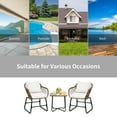 thumbnail image 3 of Gymax 3PCS Outdoor Bistro Set Patio Conversation Furniture Set w/ White Cushions, 3 of 9