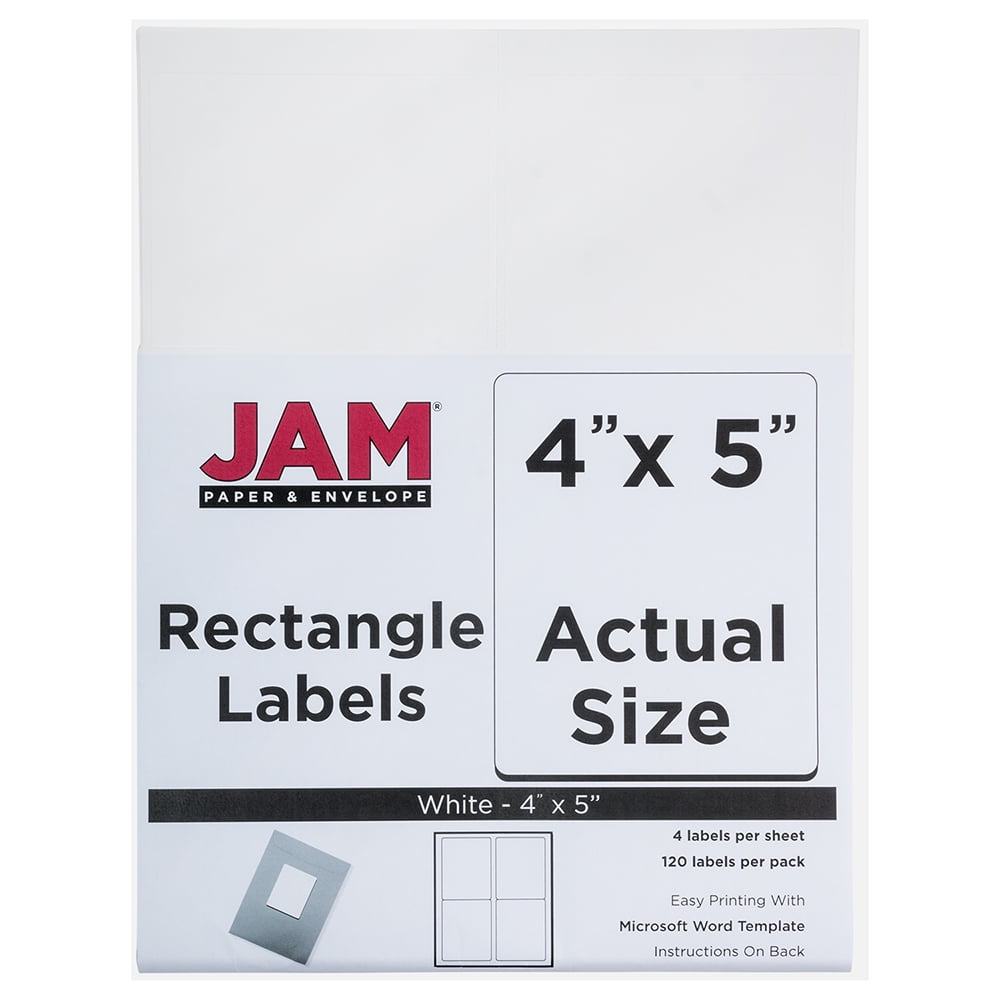 JAM Shipping Address Labels, 4 x 5, White, 120/Pack
