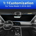 thumbnail image 2 of Windshield Sun Shade for Tesla Model 3 (2018-2025), Front Window Shades Custom Fit for Model 3, Foldable Car Sun Shield with Steering Wheel Sunshade to Block UV Keep Car Cool, 2 of 6