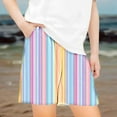 thumbnail image 2 of WRKEKC Casual Shorts for Girls, Girls Summer Shorts, Children's Summer Striped Print Loose Casual Shorts with Pockets, 2 of 5
