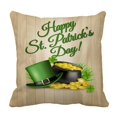 thumbnail image 1 of EREHome Green Clover Green Hat Wooden Board Pillow Case Cover Set 20x20 Inch, 1 of 1