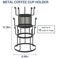 thumbnail image 4 of Auledio 3 Tier Mug Tree Holder Stand Cup Organizer Holds up to 15 Mugsfor Kitchen Counter-top in Black, 4 of 8