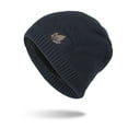 thumbnail image 2 of Yuanlong Mens Beanie Hat Lined Leaf Decor Winter Knit Skull Cap Warm Windproof Stylish Casual Outdoor Sports Headwear, 2 of 4
