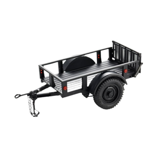 Remolque de orugas RC, accesorios de repuesto, bricolaje, modificado, actualización, desmontable con enganche, remolque de viaje para RC 1/12 1/18 B Negro