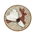 thumbnail image 4 of Be A Deer Bead Embroidered PlacematColor: Cream & RedSize: 13.5" RoundSet of 2, 4 of 10