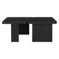 thumbnail image 4 of Modular L-Shaped Nesting Coffee Table Set of 2 , 2 in 1 Minimalist Coffee Table Set with Rounded Edges and 4 Wooden legs for Living Room, Bedroom, Office, Black, 4 of 9