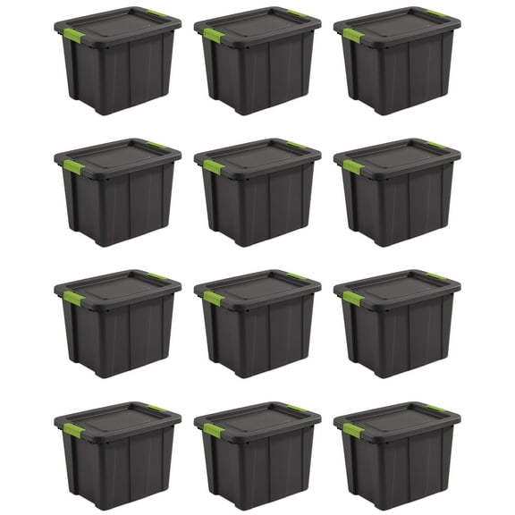 Sterilite Tuff1 Latching 18 Gal Plastic Storage Container & Lid (12 Pack)