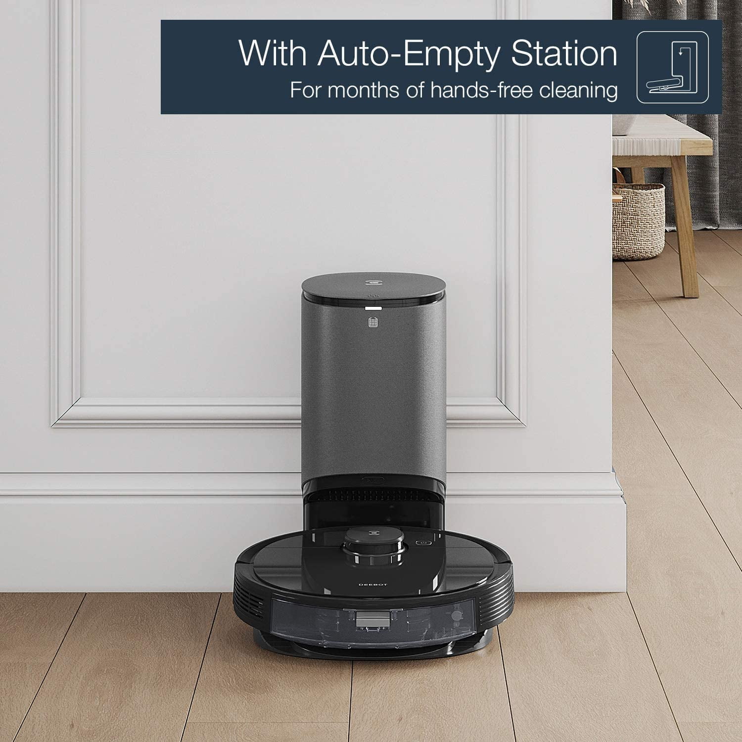 ECOVACS DEEBOT N8+ All-In-One Robot Vacuum Cleaner and Mop, Auto-Empty  Station