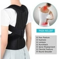thumbnail image 3 of Large Size XS-5XL Adjustable Scoliosis Posture Corrector Full Back Support Brace Corset Men Women Shoulder Neck Clavicle Support Spine Lumbar Pain Relief (Color : Grey, Size : XL) (Black 3XL), 3 of 8