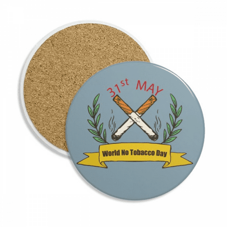 

Logo World No Tobacoo Day Coaster Cup Mug Tabletop Protection Absorbent Stone