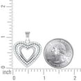 thumbnail image 2 of 925 Sterling Silver Womens Cubic Zirconia Love Heart In Hearts Pendant Necklace 18.4x24.2mm Wide Pendant for Women, 2 of 2
