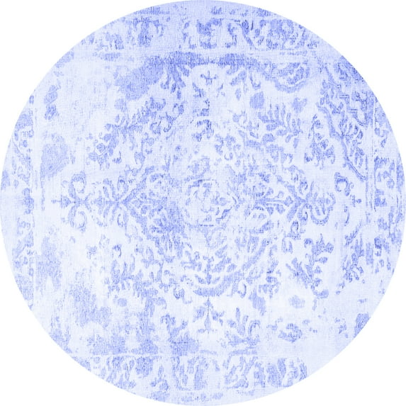 Ahgly Company Indoor Round Persian Blue Traditional Area Rugs, 7' Round