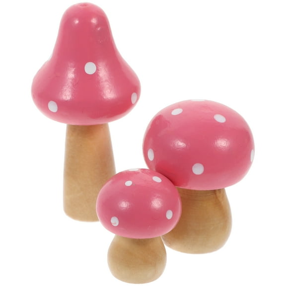 3 Pcs Toadstool Fairy Garden Mushrooms 7.20X3.50X3.50CM Pink