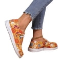 thumbnail image 4 of KEVCHE Halloween Canvas Shoes with Pumpkin Print for Women, Lightweight Breathable Slip On Low Top Sneaker for Travel Commuting Daily Wear, Festive Halloween Canvas Shoes, 4 of 7