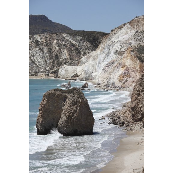 Fyriplaka beach weathered volcanic formations Milos Island Greece Canvas Art - Richard RoscoeStocktrek Images (23 x 35)