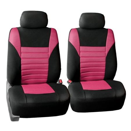 FH Group Car Seat Covers Front Set Premium Pink 3D Air Mesh - Low Back Car Seats with Removable Headrest  Universal Fit  Automotive Seat Cover  Airbag Compatible Car Seat Cover for SUV  Sedan  Van