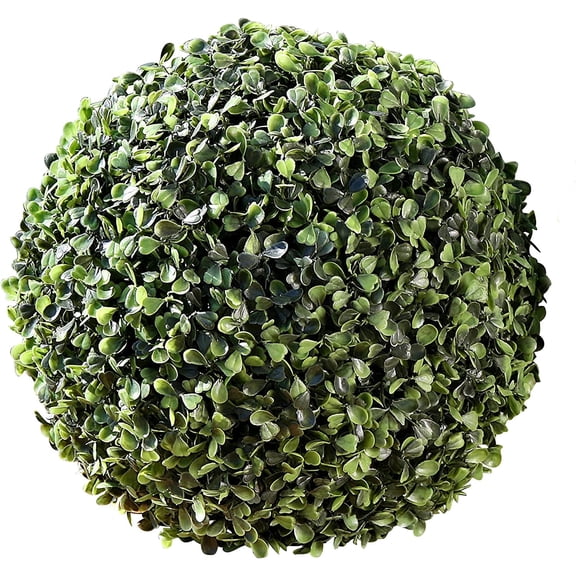 Grammercy Box Wood Ball, 13 inch, Lush Green, Bowl Filler Greenery Globe, Faux Boxwood Leaves, High Quality Reproduction, Plastic