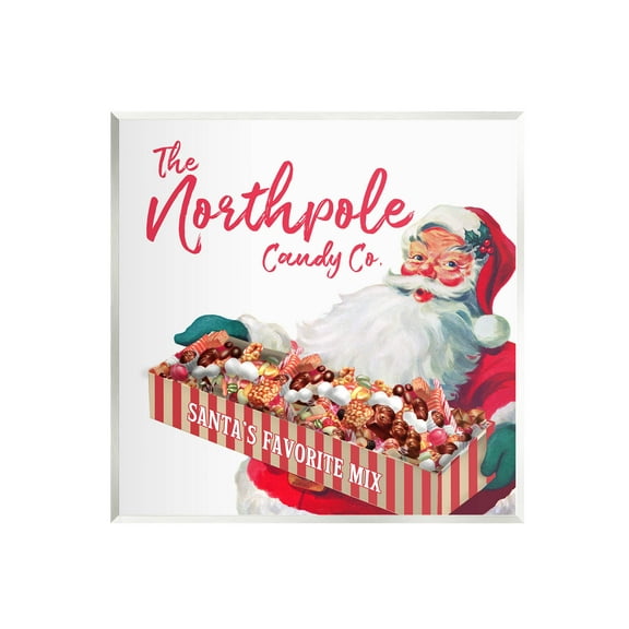 Stupell Industries Vintage Northpole Candy Santa Claus Graphic Art Unframed Art Print Wall Art, Design by The Saturday Evening Post
