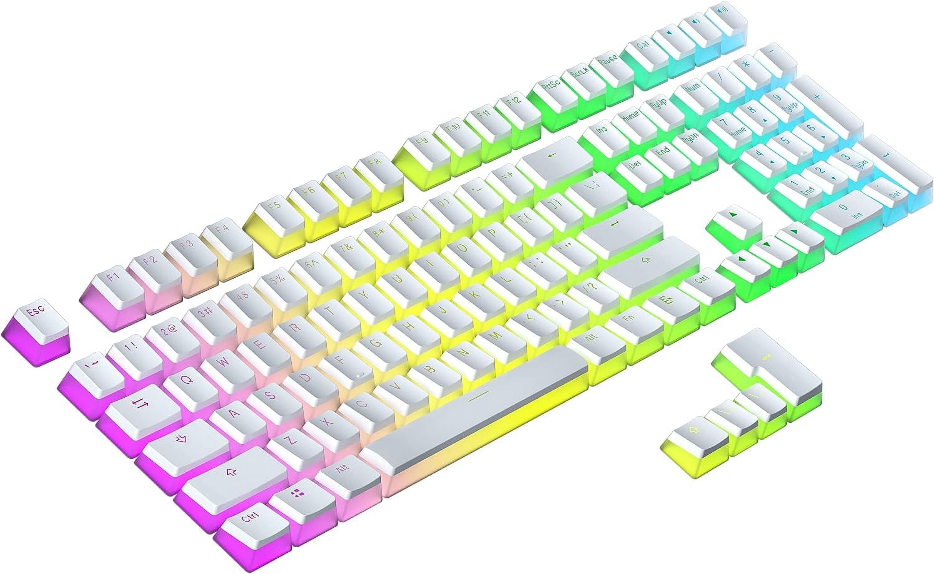 SHIQI-Pudding PBT Keycaps | 112 Double Shot Translucent ANSI US & ISO ...