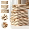 thumbnail image 1 of Sentmoon Storage Bin Clothes Storage Bins Storage Container Cloth Cover Brown White Steel Frame Storage Box Clothes with Cover Fabric Storage Box Clothes Storage, 1 of 7