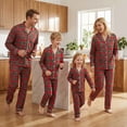 thumbnail image 2 of Nibbcoa Family Matching Pajamas Set Plaid Print Long Sleeve Tops Pants Holiday Sleepwear, 2 of 9