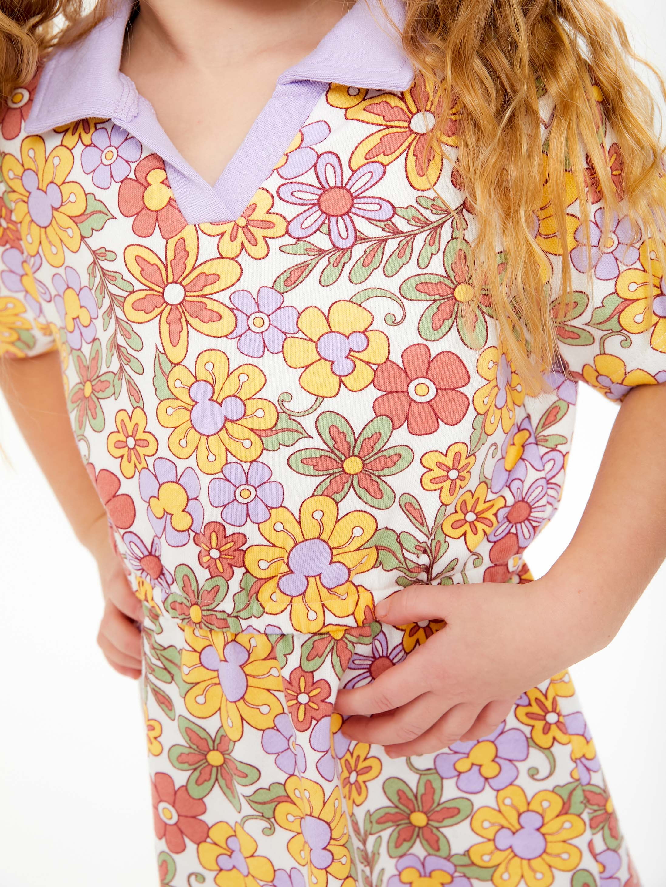Disney Toddler Girls Mickey Mouse Floral Print Retro Dress, Sizes 2  Toddler-18 Months 