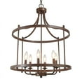 thumbnail image 3 of LNC 6-Light Antique Rust Bronze Electric Farmhouse Drum Chandelier, 3 of 13