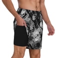 thumbnail image 2 of Kdxio Seamless Pattern With Skulls Print Men'S Swim Trunks With Compression Liner 7 Inch Inseam Quick Dry Swim Shorts, 2 of 7