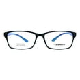 thumbnail image 2 of Classic 54mm Narrow Rectangular TR90 Plastic Optical Eyeglasses Frame Black Blue, 2 of 4
