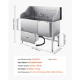 thumbnail image 2 of VEVOR Stainless Steel Dog Washing Station, 61 inch Pet Grooming Tub w/ Ramp, Water Filter Board, Faucet & Showerhead & Leash Dog Bathtub for Large & Medium & Small Pets (Right Door), 2 of 9
