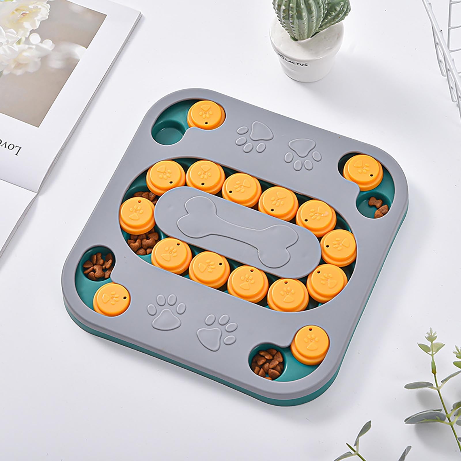 Interactive Puzzle Feeder Slow Food Bowl for Pet Mental Stimulation and Digestion Solution