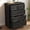 Black-4 drawer, variant on NEGYLIM 6 Drawer Dresser for Bedroom Farmhouse Chest of Drawers Retro Storage Cabinet with Vintage Handles Large Capacity White Dresser for Living Room,Closet,Hallway(Rustic White)