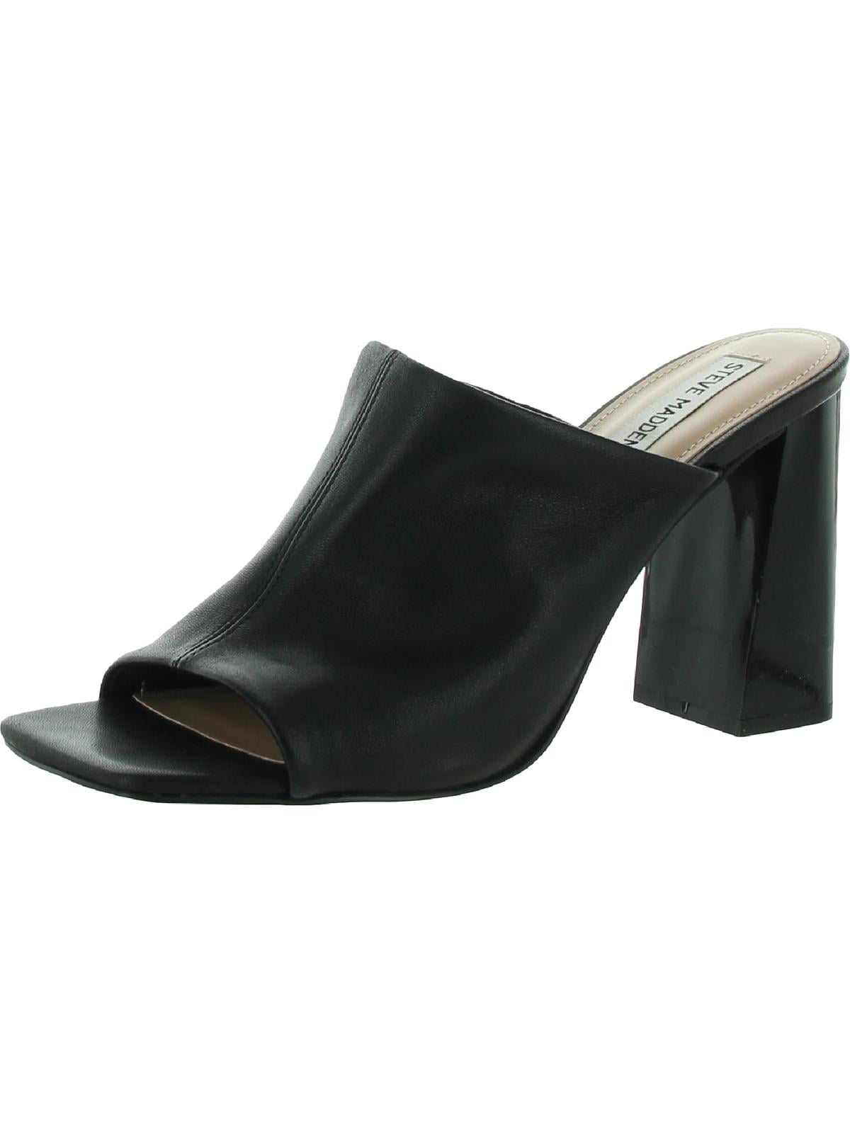 Steve Madden Womens Tule Leather Peep Toe Heel Sandals Black 7 Medium (B,M)  - Walmart.com