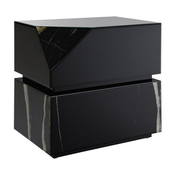 Acme Furniture Drisana End Table, Black Mirrored Finish