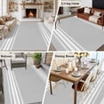 thumbnail image 6 of Area Rug 72×108in, Grey Stripes Farmhouse Style Floor Carpet Living Room Rug, Modern Minimalist Art Non-Slip Welcome Mat Indoor Rugs for Bedroom Dining Room, 6 of 9