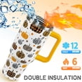 thumbnail image 3 of Pumpkin Tumbler with Handle and Straw 40 oz Fall Cup Plaid Pumpkin Coffee Travel Mug Stainless Steel Insulated Tumbler Fall Decorate Gifts for Women, 3 of 6