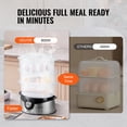 thumbnail image 3 of VEVOR 9.5Qt Electric Food Steamer 3-Tier Vegetable Steamer & 60 Min Timer 800W, 3 of 9