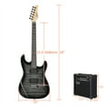 thumbnail image 6 of 39 Inch Black Electric Guitar Set with 20-Watt Amplifier, H-H Pickup, Portable Gig Bag, Shoulder Strap, Amp Wire, Plectrum, Wrench Tool (Tiger Stripes), 6 of 10