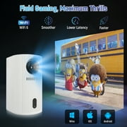 Maypug Mini Projector WiFi 6 Bluetooth, 4K 1080P Supported, 120'' Auto Keystone Screen for Home Theater