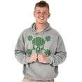 thumbnail image 3 of Saint Patrick's Day Shamrock Skull Hoodie Sweatshirt Women Men Brisco Brands L, 3 of 6